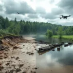 ontdek hoe ontbossing overstromingen verergert en hoe innovatieve drones nu worden ingezet om bossen efficiënt te herplanten en ecosystemen te herstellen.